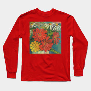 Zinnia flower arrangement Long Sleeve T-Shirt